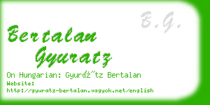 bertalan gyuratz business card